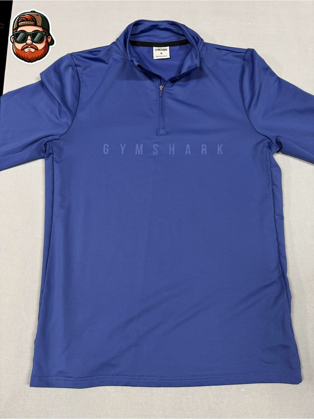 Gymshark Mens Blue Sport Stripe 1/4 Zip Size Medium Pullover